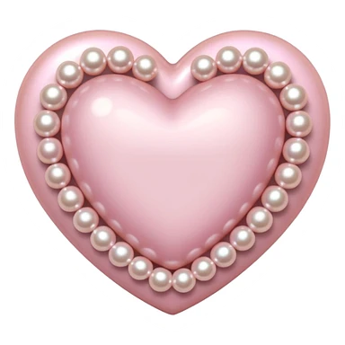Pale pink heart with pale pink pearls around it  sticker