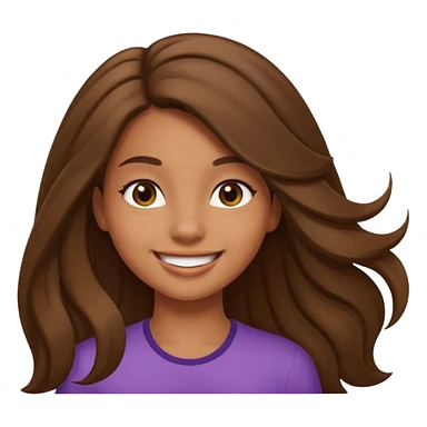 Brown girl emoji hair flip sticker