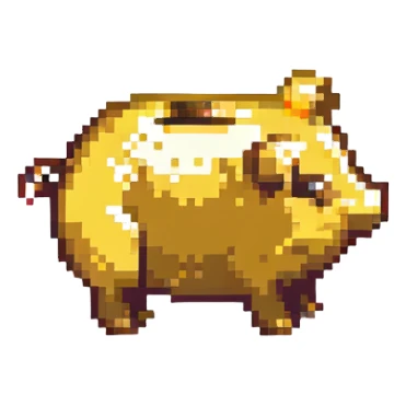 golden piggy bank sticker