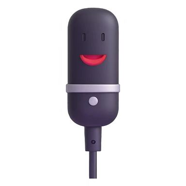 microphone with a happy face sticker