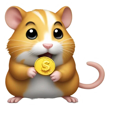 fighting hamster with coin sticker