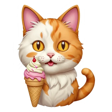 Ice cream eating a cat sticker