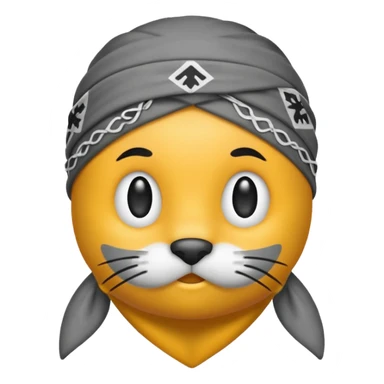 gray tick emoji bandana 
 sticker