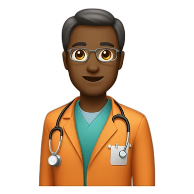 doctor in orange uniform sticker