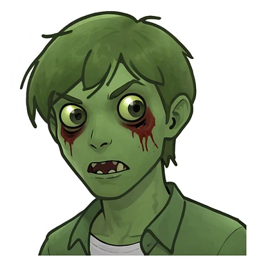 boy zombie teen with dark blonde hair sticker