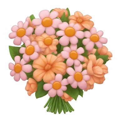Huge Bouquet with light pink and orange flowers  sticker