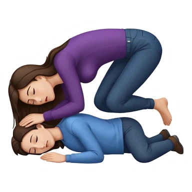 Nude small brunette girl face down ass up with a man on top  sticker