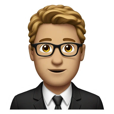 white man with brown hair and glasses in tuxed sticker