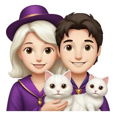 Youmagician couple and their pet cat sticker
