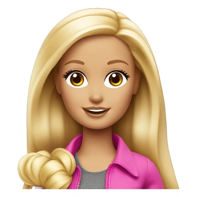 Blonde girl Barbie with laptop  sticker