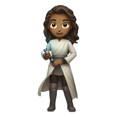 a girl with light saber sticker