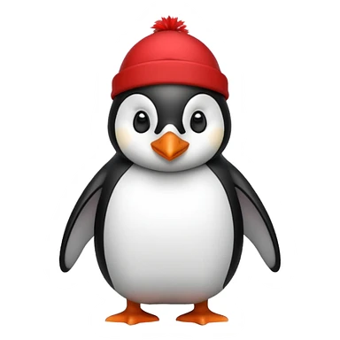 penguen with red cap sticker