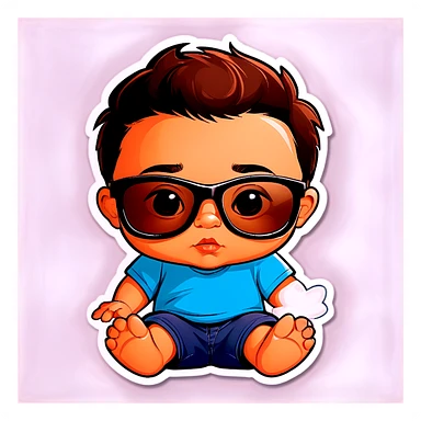 Hispanic baby boy wearing sunglasses ￼ sticker