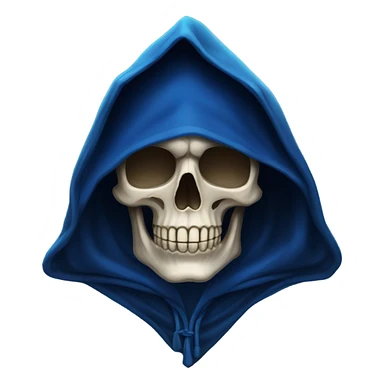 skull wearing blue hood and cloak sticker