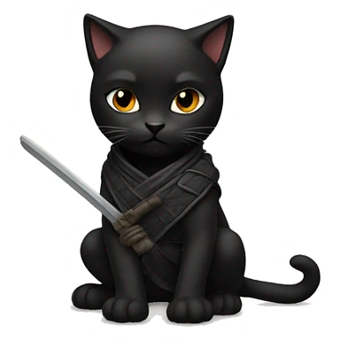 Ninja black kitten sticker