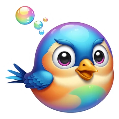bird blowing bubbles sticker