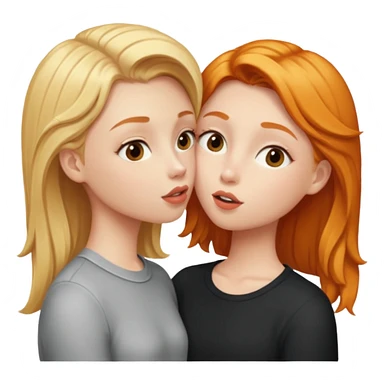 Blond girl and ginger girl kissing  sticker