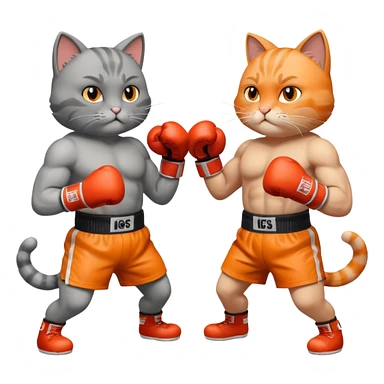 Two buff cats boxing sticker