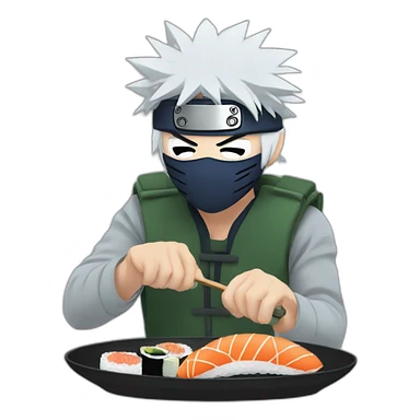 Kakashi eating sushi sticker