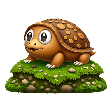 tiny brown kantareller on moss sticker