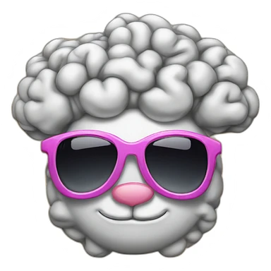 the brain from pinky and the brain with crown, sunglasses and MVP board sticker