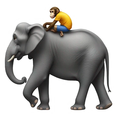 monkey on elephant sticker