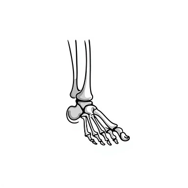 skeletal foot anatomy, foot bones structure, anatomical drawing of foot bones sticker