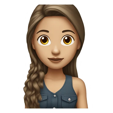 Realistic Brunette long hair light skin girl with yorkie sticker