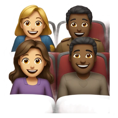 Family laughing together at a theater  sticker