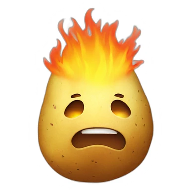 potato on fire sticker