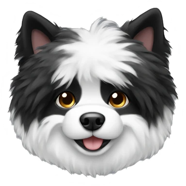 black and white dog fluffy  sticker