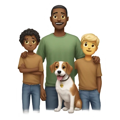 Mon dad four boys and dog sticker