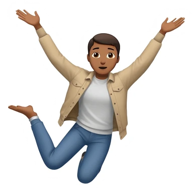 Falling side ways no face sticker