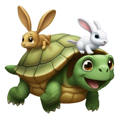 Turtle and rabbit running sticker