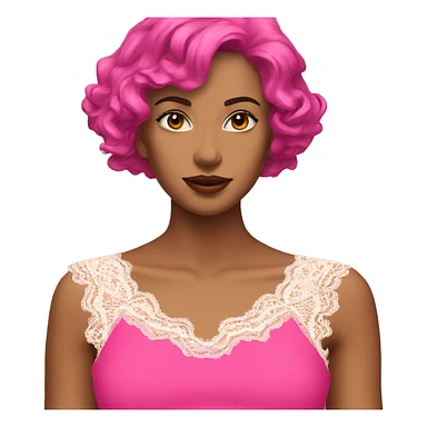  Hot pink top with lace sticker