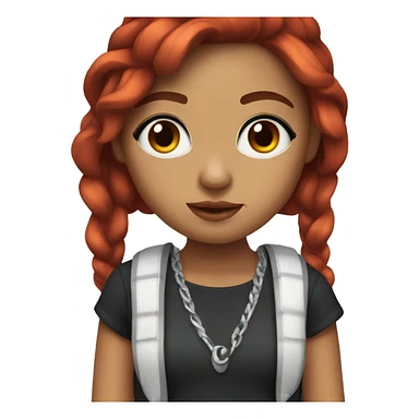 mexican girl with medium lenght midnight red hair and black eyes sticker