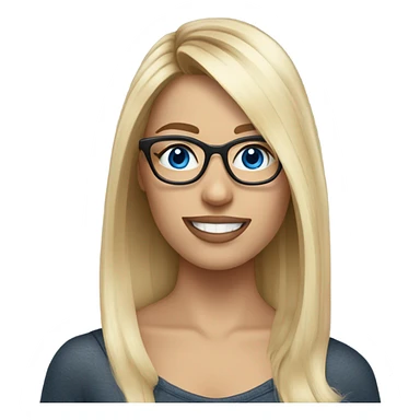 Blonde balayage hair white women blue eyes and small glasses cell phone  sticker