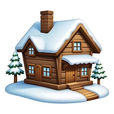 wood house with snow sticker