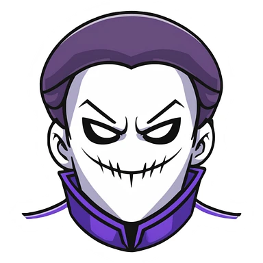 Anime villain with evil smile sticker