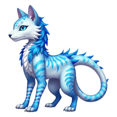 Kawaii iridescent beautiful pretty elegant divine edgy fantasy feline-vernid-sergal-fursona-animal-creature with accessories, full body with intricate markings  sticker