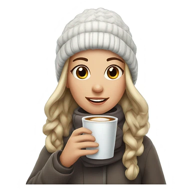 Girl with hot drink in winter sticker