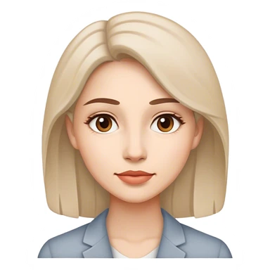 A refined, minimalistic female icon suitable for a 40+ audience; subtle facial details, understated color palette, gentle shading, and a professional, elegant look. sticker