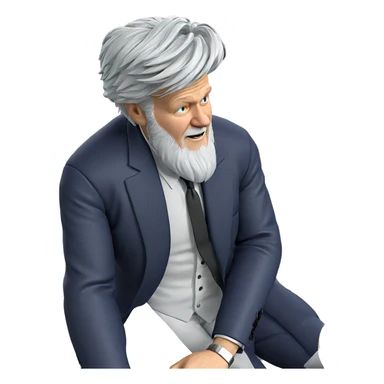 white haired man in suit sticker