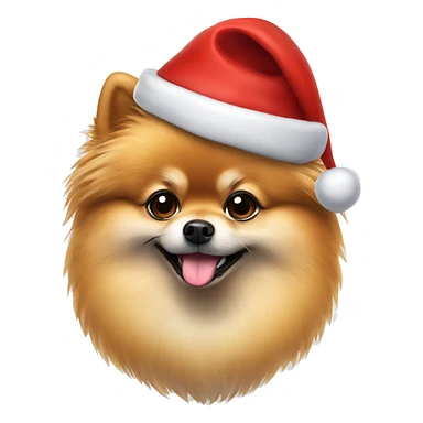 Pomeranian with Santa hat sticker