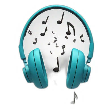 Headset with music notes expelling  sticker