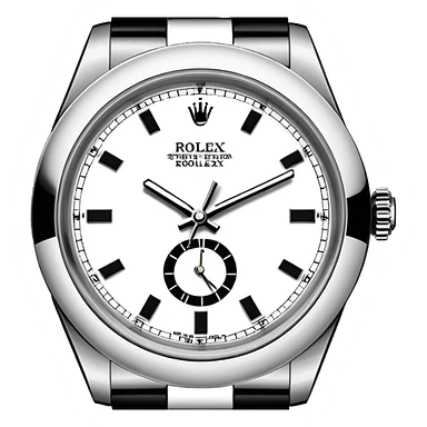 Rolex white and black watch with good details sticker