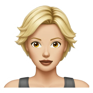 super realistic face of charlize theron wearing tank top sticker