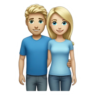blonde-guy-with-blue-eyes-and-brunnette-haired-girl sticker