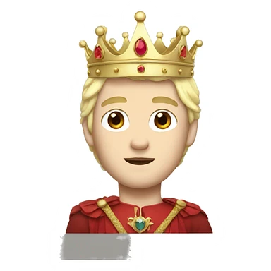 white blonde prince with crown sticker