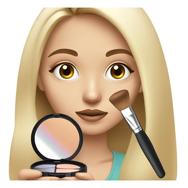 White girl doing makeip sticker